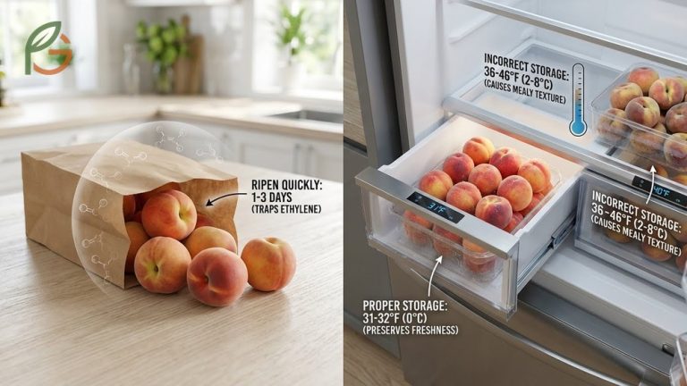 How to ripen peaches naturally using the paper bag method and proper storage techniques for maximum freshness.