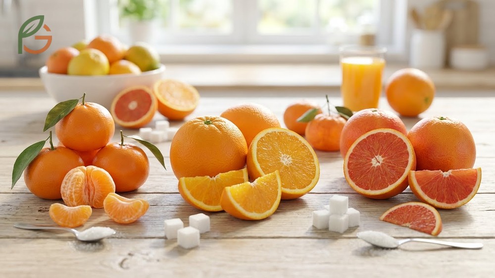 Sweetest orange variety ranking lists Cara Caras and Clementines as top choices due to high sugar to acid ratios.