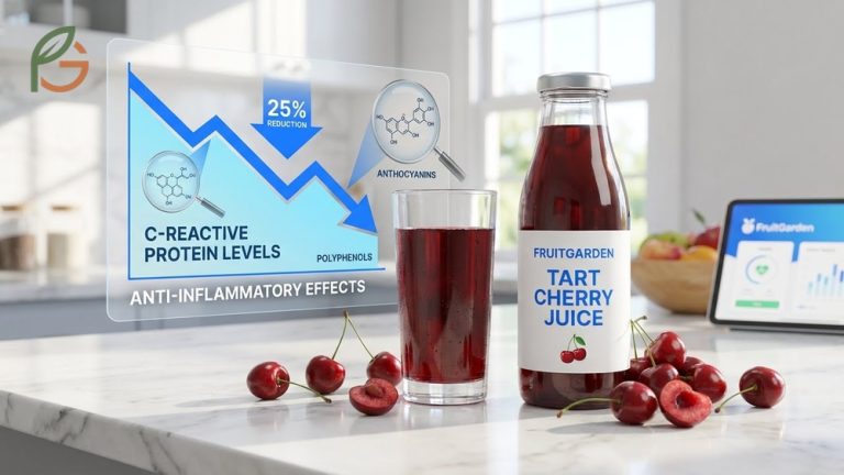 Benefits of cherry juice research highlighting a twenty-five percent reduction in inflammation markers after twelve weeks of consumption.