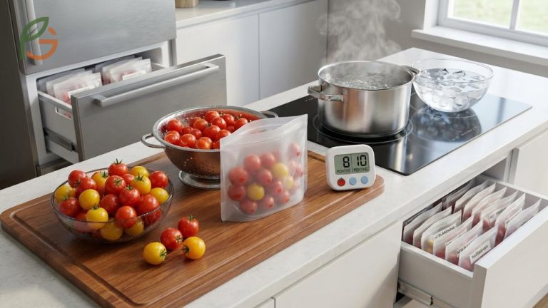 Can you freeze cherry tomatoes successfully for up to eight months without blanching.