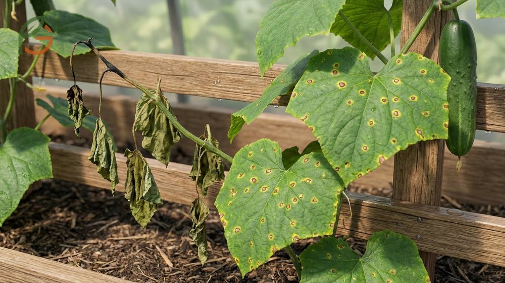 Cucumber plant diseases with pictures help identify bacterial wilt and anthracnose symptoms for early treatment.
