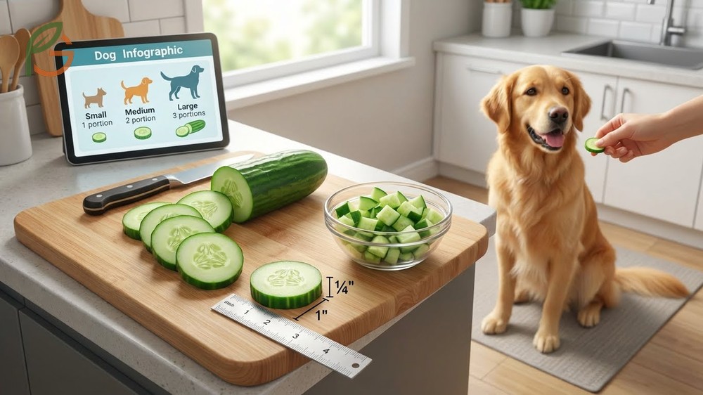 How much cucumber can a dog eat based on the 10% daily calorie rule for treat portions.