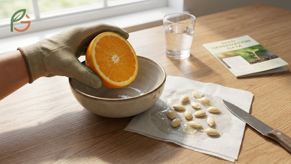 How to grow an orange tree from seed begins with selecting fresh organic seeds that germinate best within 24 hours of extraction.