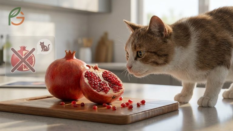 Can cats eat pomegranate guide explaining safety risks and digestive issues for felines.