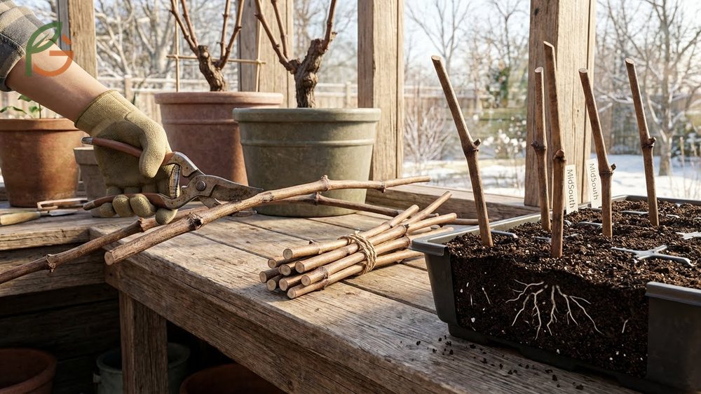 How to propagate grape vines by choosing pencil-thick brown canes with smooth bark from vigorous parent plants.