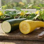 Zucchini vs yellow squash comparison showing distinct colors and shapes for summer squash varieties.