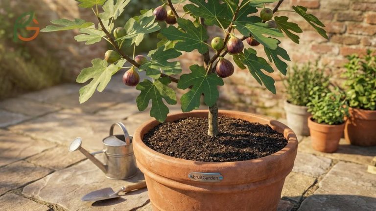 Growing figs in pots guide covering soil mixes, container sizes, and seasonal protection.