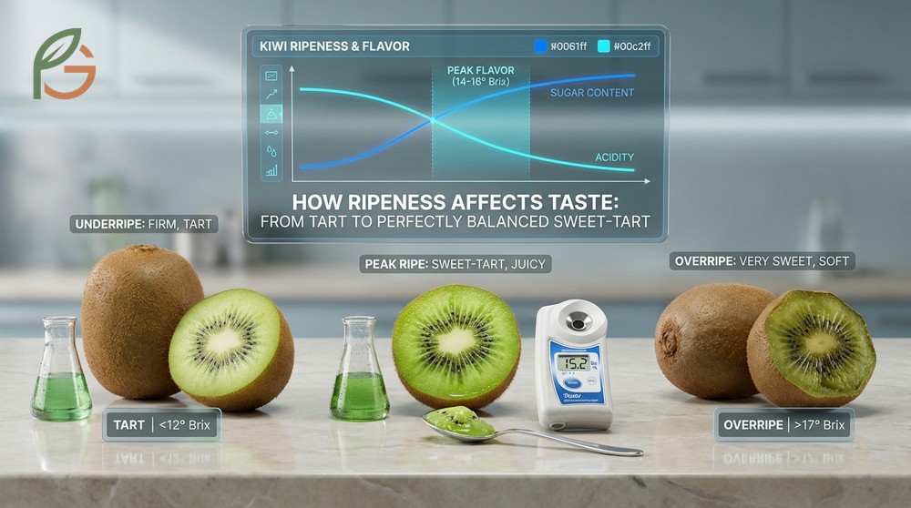How ripeness affects taste transforming the fruit from unpleasantly tart to a perfectly balanced sweet snack.