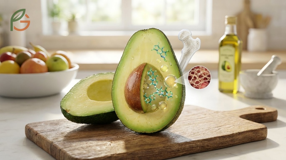 Does avocado have vitamin k facts highlighting 21 micrograms per 100g for bone health and blood clotting.