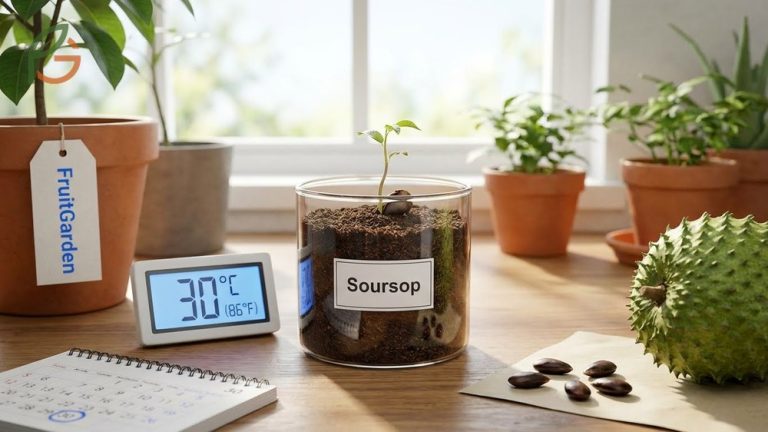 Growing soursop from seed guide highlighting 90 percent viability when planted within 30 days of harvest.