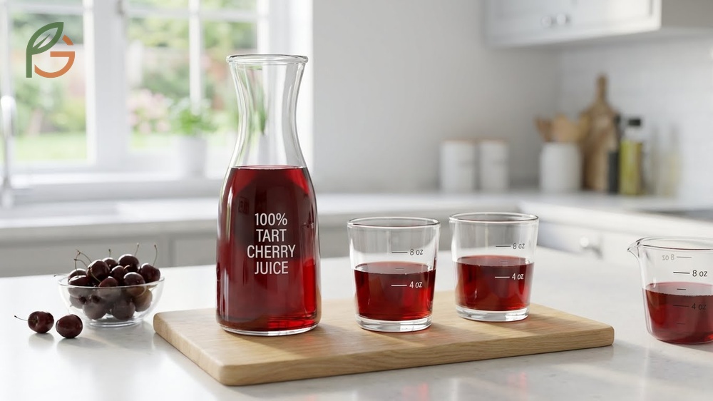 How much cherry juice for gout daily recommendation of eight ounces split into two servings for optimal results.