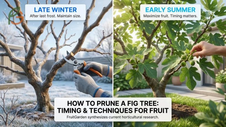 How to prune a fig tree twice annually to maximize fruit production and control size.