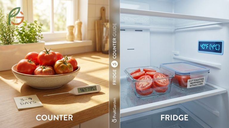 How to store tomatoes correctly on the counter versus the fridge to maintain optimal flavor and texture for days.