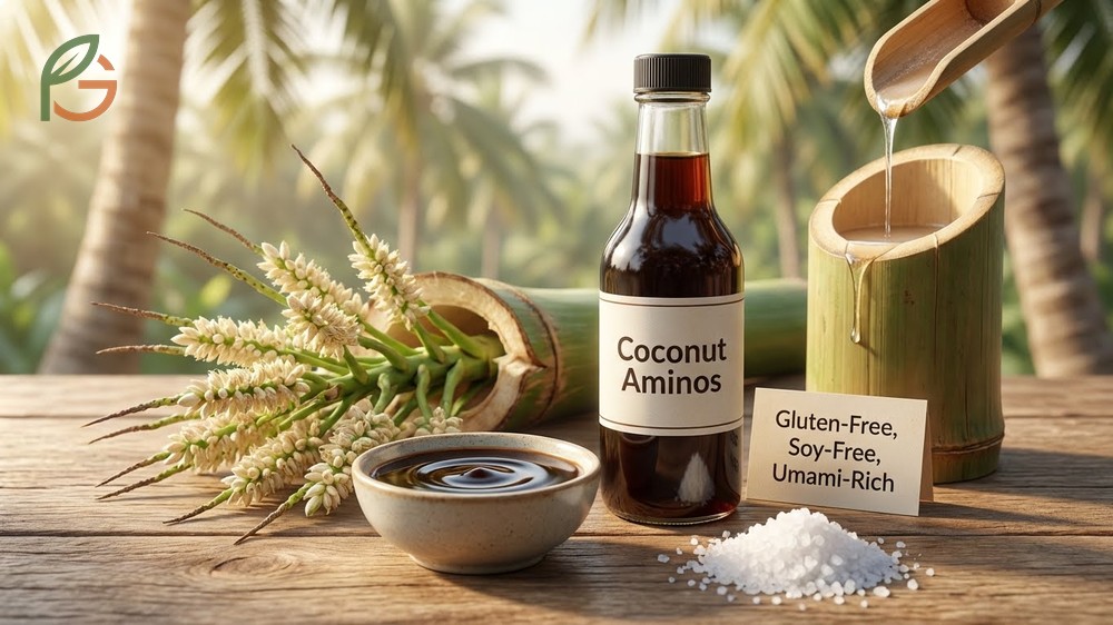 What is coconut aminos produced from coconut palm sap containing 17 amino acids and filtered with sea salt.