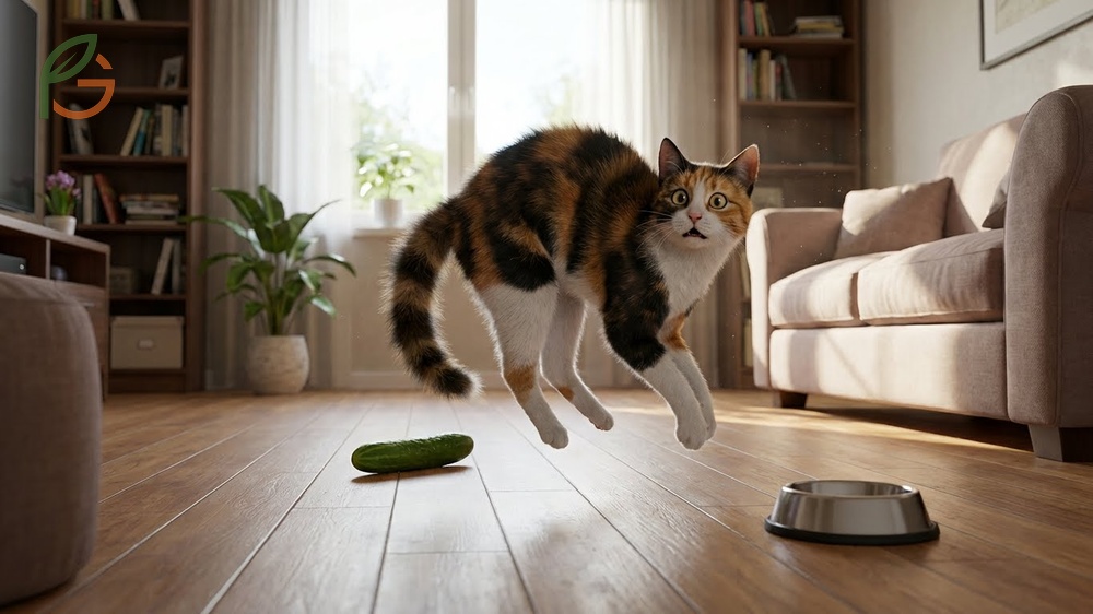 Why are cats scared of cucumbers regarding the sudden appearance of unexpected objects in safe territories like feeding areas.