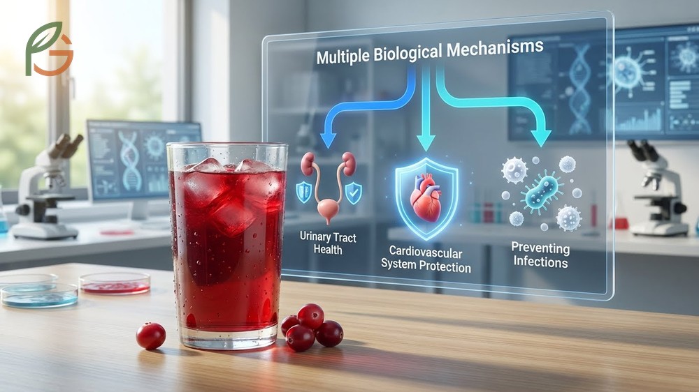 Benefits of cranberry juice include reducing UTI risk by 30 percent and improving cardiovascular health markers.