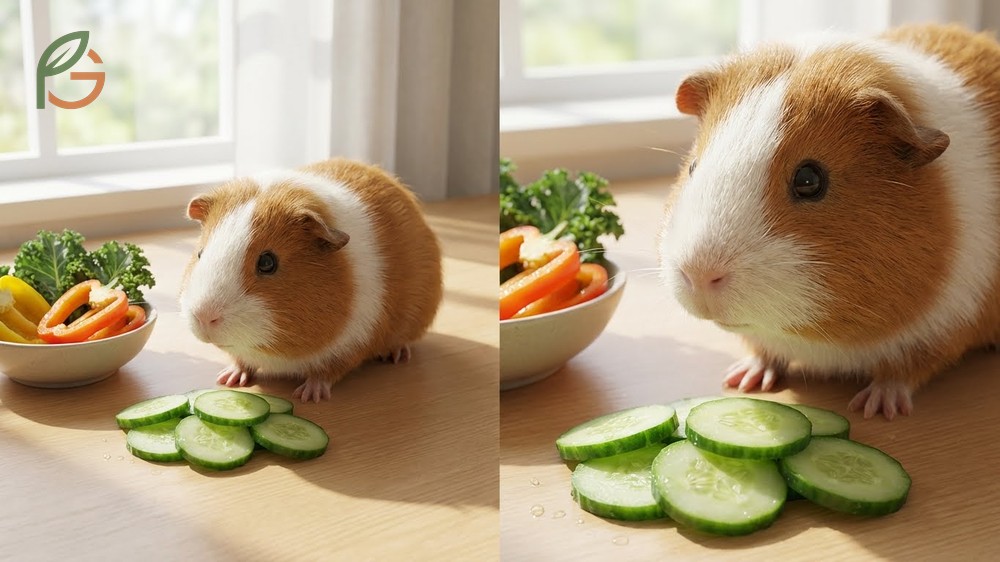 Can guinea pigs eat cucumbers to gain hydration benefits from the 96% water content during warm weather.