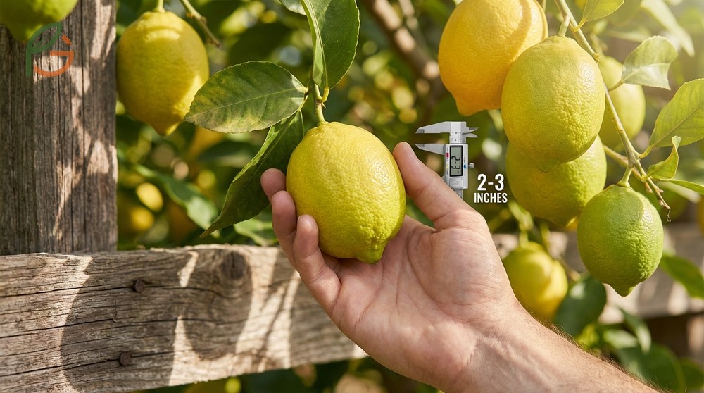 Fresh lemons on a tree showing signs of ripeness including yellow color and firm texture.