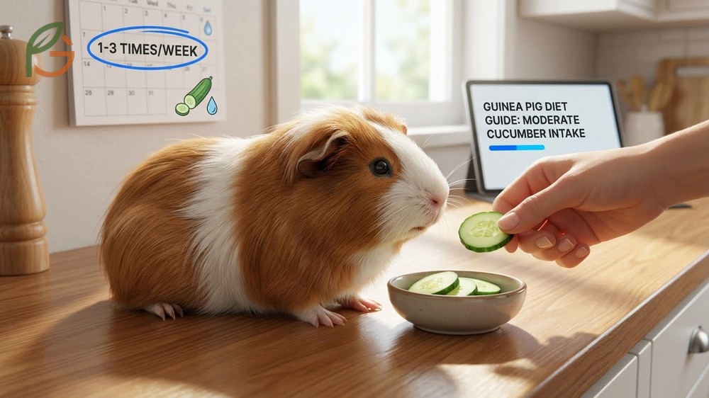 Can guinea pigs eat cucumbers daily is not recommended so limit intake to 1-3 times per week to prevent issues.