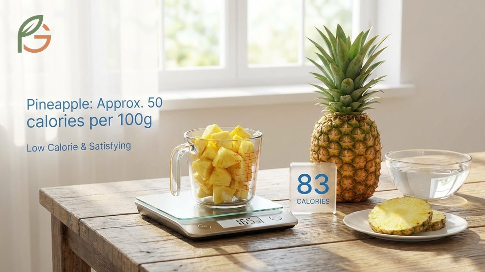 How many calories in pineapple for fresh fruit reveals 82 calories per cup and high vitamin C.