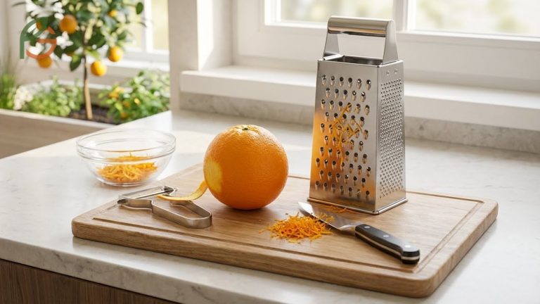 How to zest an orange without a zester is easily achieved using common kitchen tools like a box grater or vegetable peeler.