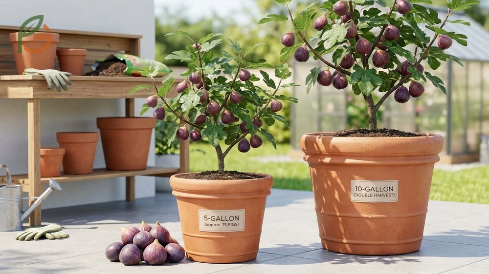 Pot size for fig trees impacts fruit yield with fifteen gallon containers being optimal.