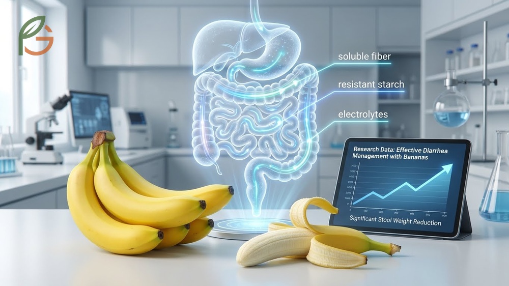 Are bananas good for diarrhea relief through soluble fiber and potassium replacement to restore electrolytes lost during illness.