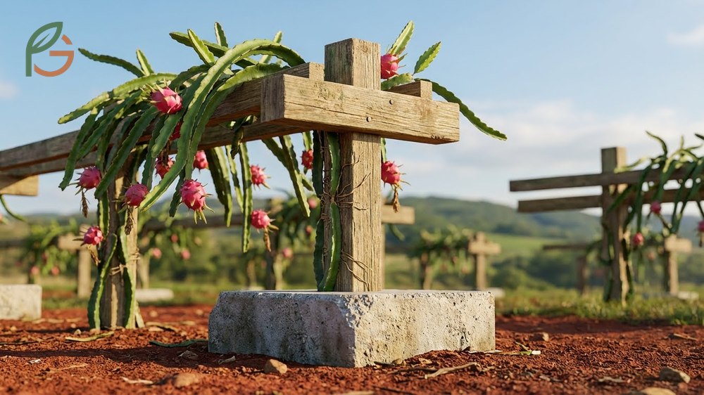 Building a sturdy dragon fruit trellis requires setting posts 30 inches deep in concrete to withstand wind and weight.