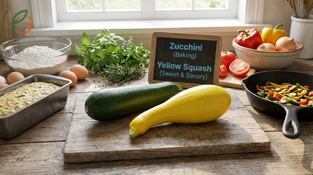 Which squash better guide recommending zucchini for baking and yellow squash for sweet grilled dishes.