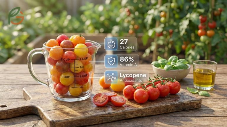 Cherry tomato nutrition facts reveal low calorie content and high levels of vitamin A.