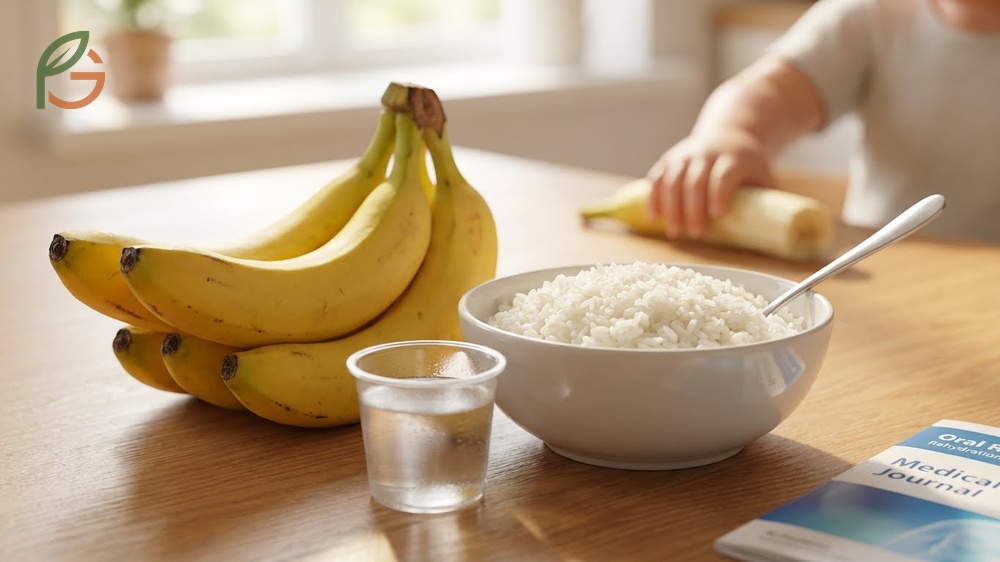 Do bananas help with diarrhea recovery by reducing stool weight and duration using green banana resistant starch.