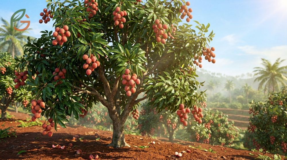 Growing lychee tree in USDA zones 10 and 11 where temperatures remain above freezing year round.