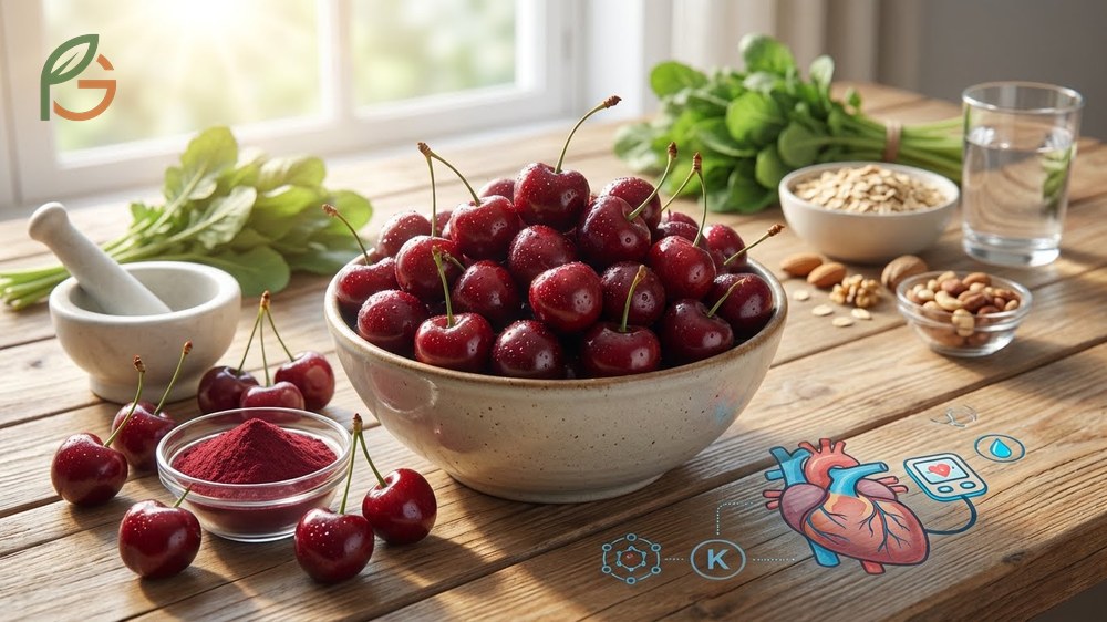 Benefits of cherries for reducing gout attacks by 35 percent and improving sleep duration with natural melatonin.