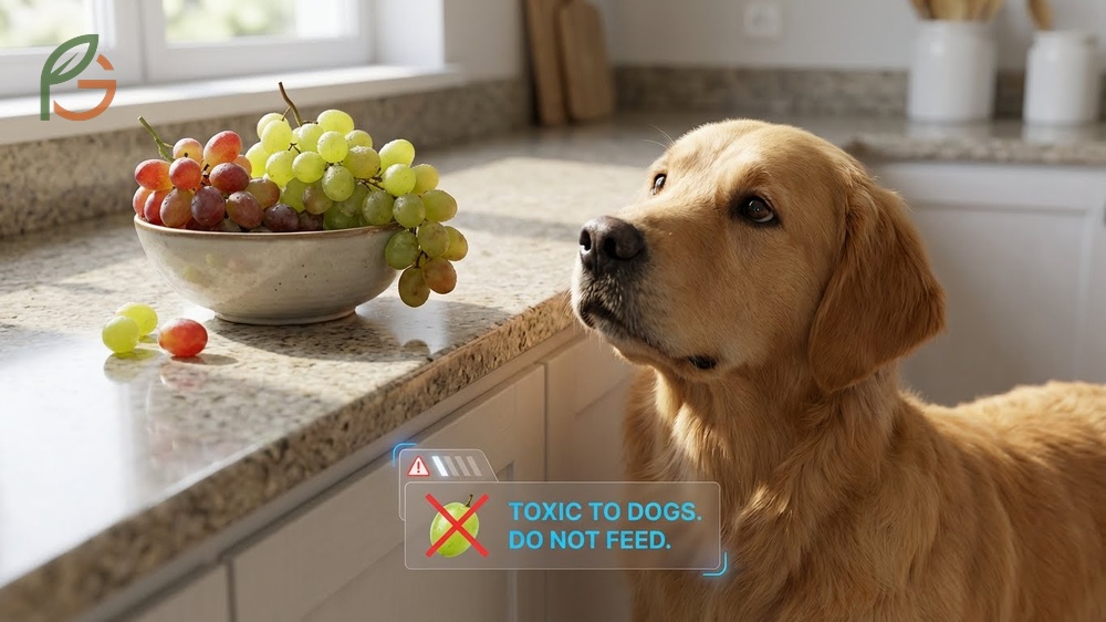 Dangerous grape quantities for dogs showing that even a single grape can cause kidney failure.