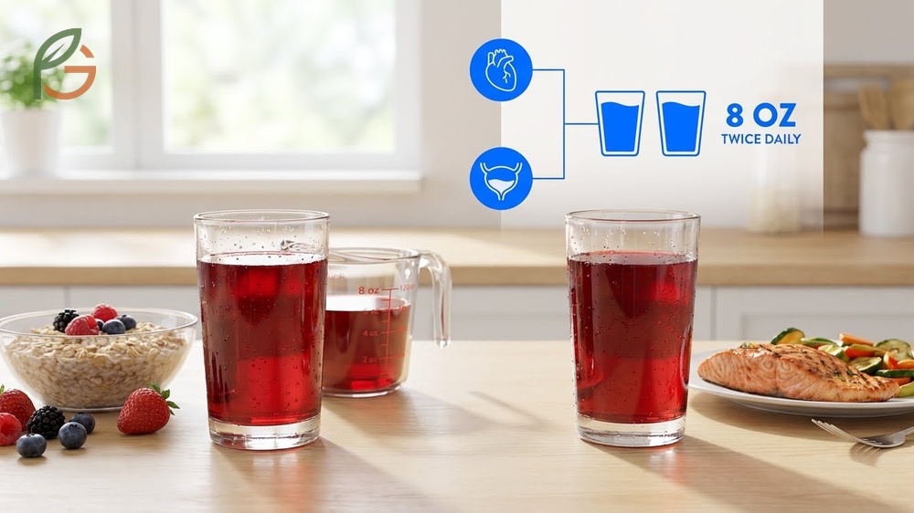 How much cranberry juice should you drink recommending 8 to 16 ounces daily for optimal health benefits.