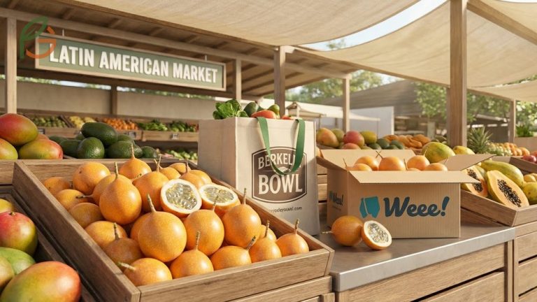 Where to buy granadilla fresh fruit sources displaying vibrant orange fruits available at specialty markets and online stores.