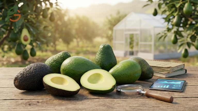 Different types of avocados guide featuring Hass, Florida, and specialty varieties for various climates.