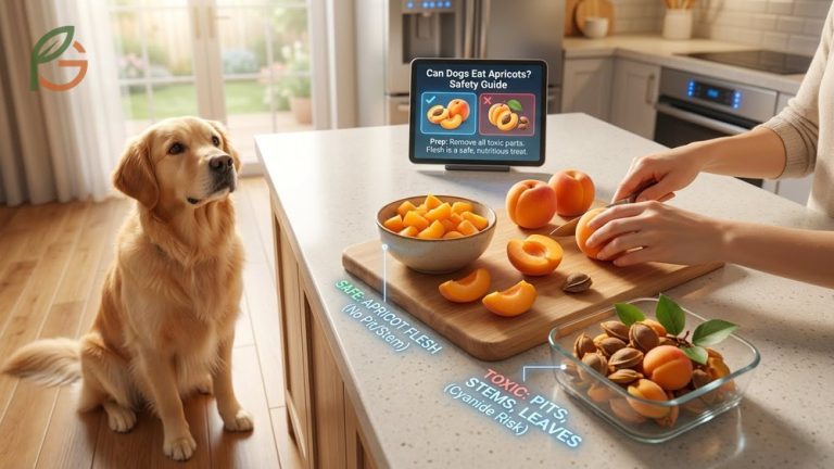 Can dogs eat apricots safety guide explaining that flesh is safe while pits contain toxic cyanide.