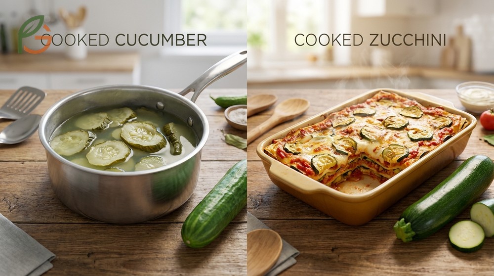 Cooking with zucchini vs cucumber requires heat for squash dishes while cucumbers are best served raw or lightly pickled.