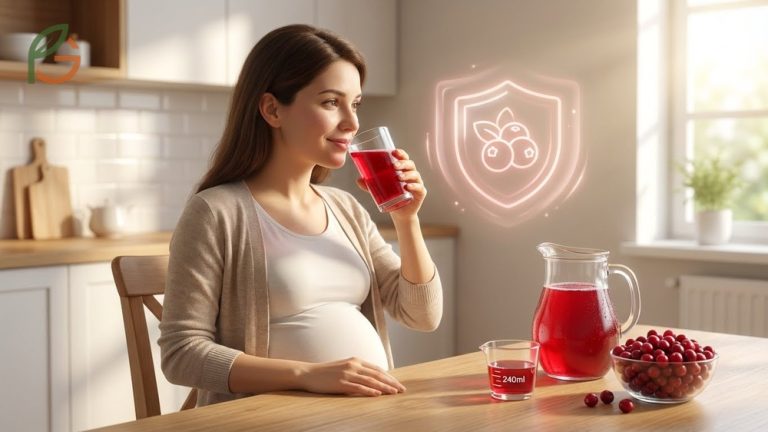 Cranberry juice while pregnant safety guide showing 57 percent reduction in urinary tract infections.