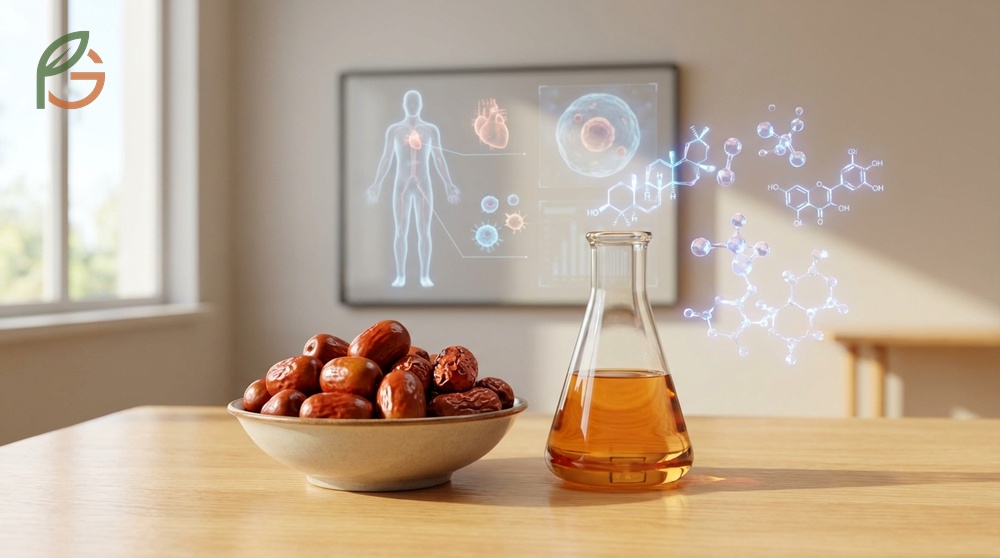 Health benefits of jujube include significant immune system support through polysaccharides and antioxidants that protect cells from oxidative stress and inflammation.