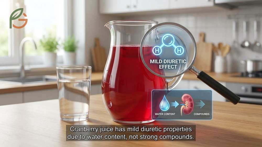 Is cranberry juice a diuretic comparison showing it relies on volume while caffeine increases urine output by 15 to 30 percent beyond fluid consumed.