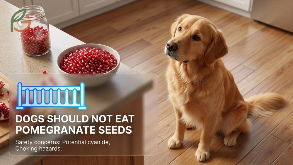 Can dogs have pomegranate seeds explanation covering choking hazards and intestinal blockages.