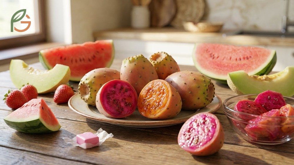 What does prickly pear taste like depends on ripeness with deep magenta fruits offering the sweetest flavor profile.