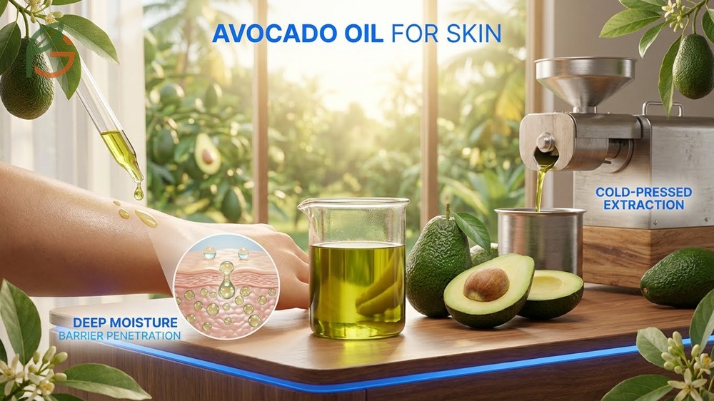 Avocado oil penetrates the skin natural moisture barrier effectively with oleic acid and helps soothe dry or chapped skin conditions.