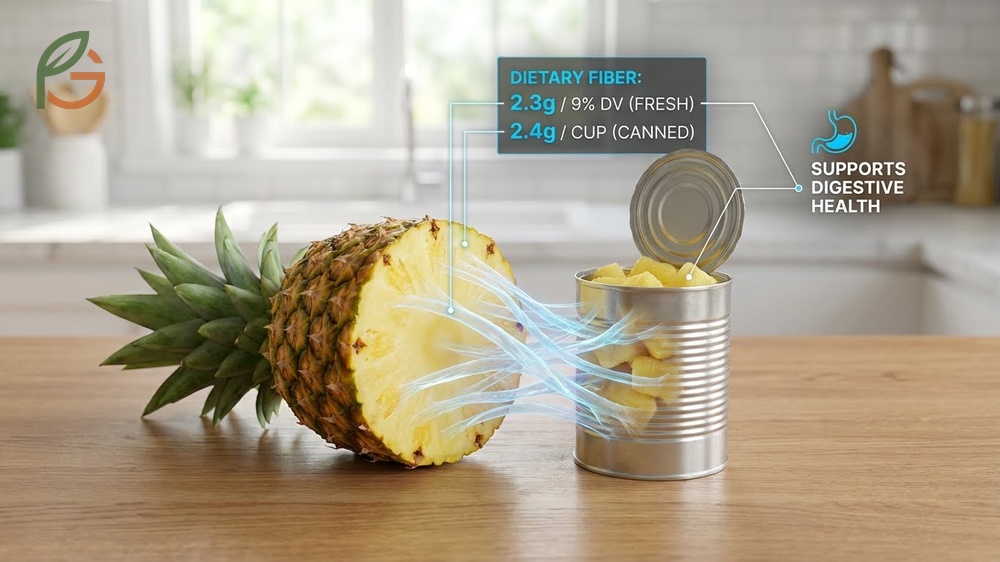 How many calories in pineapple includes 2.3 grams of dietary fiber for digestive health benefits.