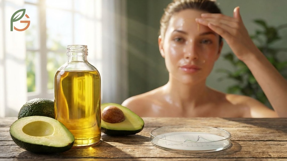 Clinical studies show avocado oil improves skin elasticity and firmness while reducing inflammation with beta sitosterol compounds.
