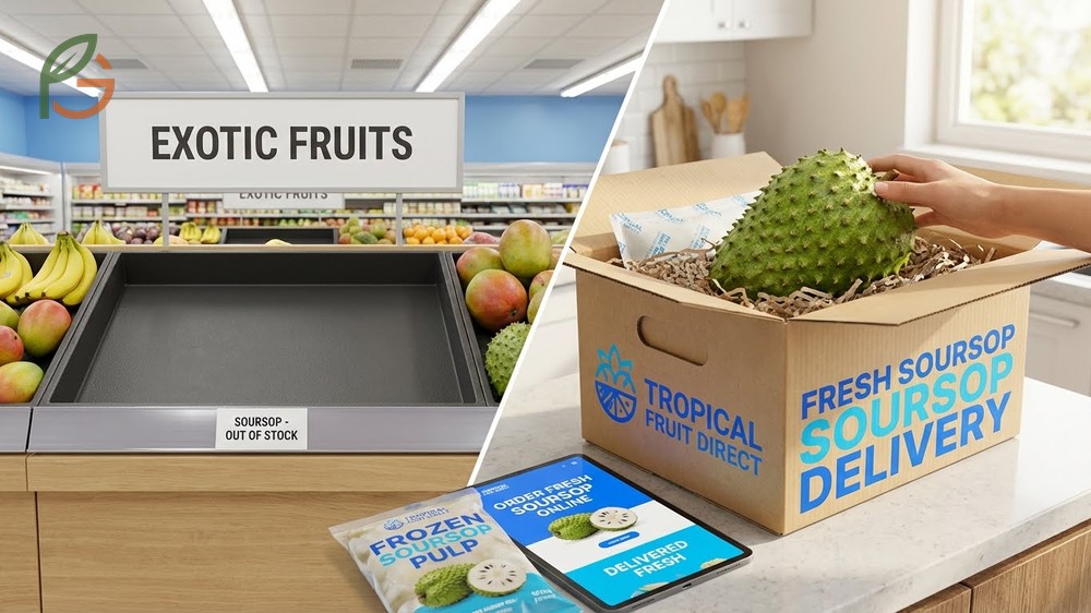 Where to buy soursop fruit finding sources given the short shelf life of 3-5 days and reliance on frozen inventory.