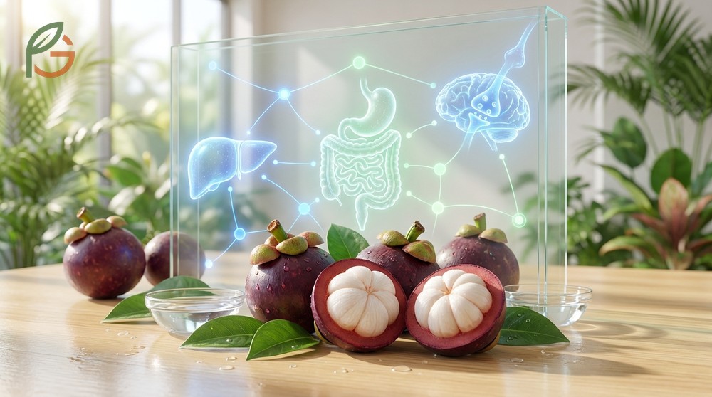 Health benefits of mangosteen fruit show improvements in inflammatory markers and metabolic function over 4 to 16 weeks.