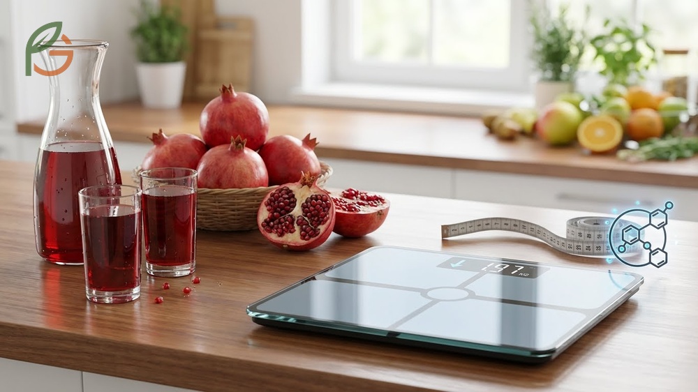 Pomegranate juice for weight loss showing 1.97 kg reduction in body weight.